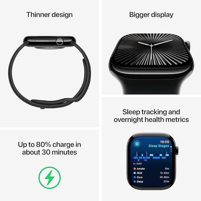 iWatch Series 10 Smartwatch 46mm GPS + Cellular Smartwatch | Titanium Case | OLED Always-On Retina display | Earbuds pro 2 (Free Gift Combo)