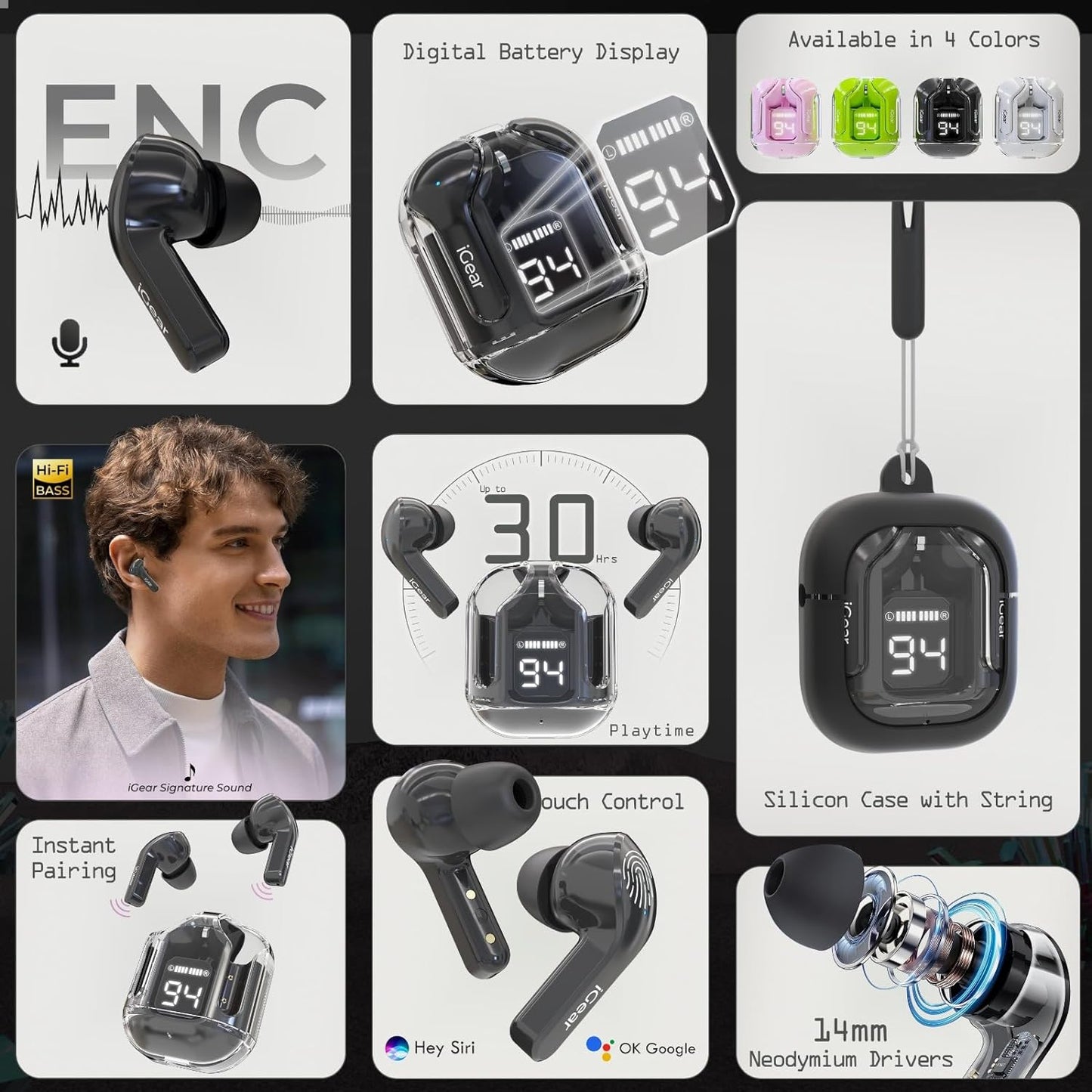 Packie Crystal Case Portable Earbuds
